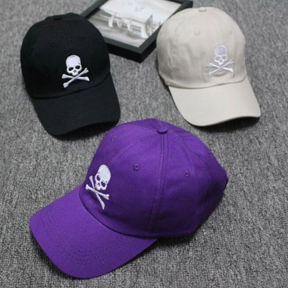 Unisex Cotton Cap SkullL Embroidery Fashion Baseball Cap Men Women