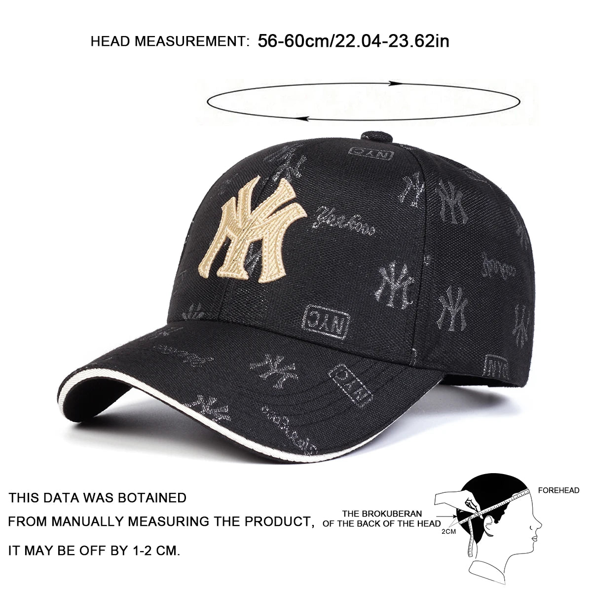 Unisex MY Letter Embroidery Baseball Caps