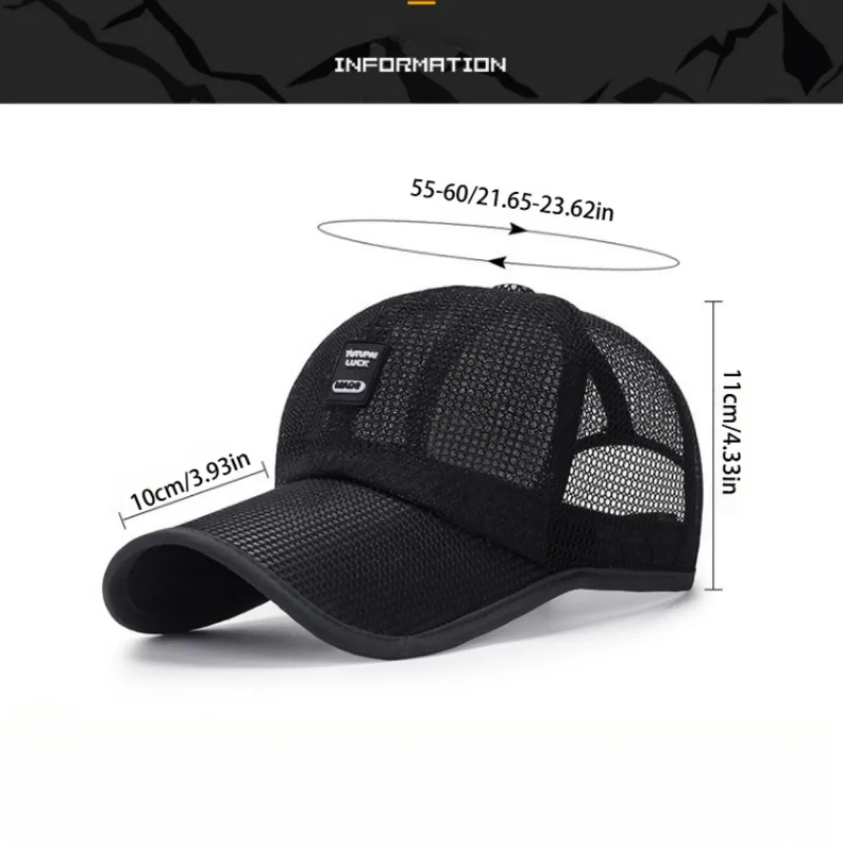 Men's Baseball Cap For Outdoor Casual Cycling Fishing Mesh