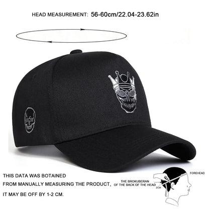 Unisex Skull Wearing A Crown Embroidery Baseball Caps Spring Autumn
