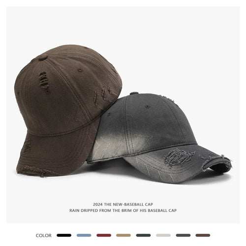 Personalized Washed Soft Crown Tie Dye Ripped Baseball Cap