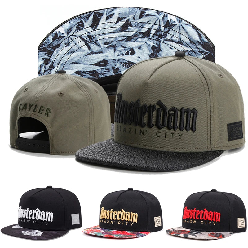 Blazin City Embroidered Flat Edge Hat Men's Trendy Street Hip Hop Hat Women's