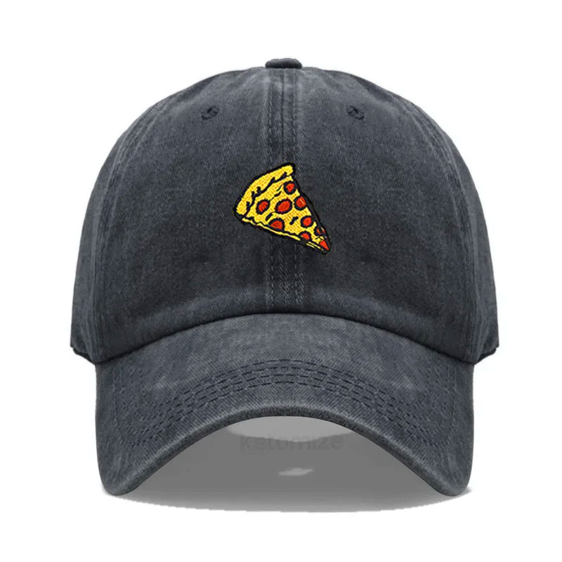 Pizza Embroidered Baseball Cap For Women Men