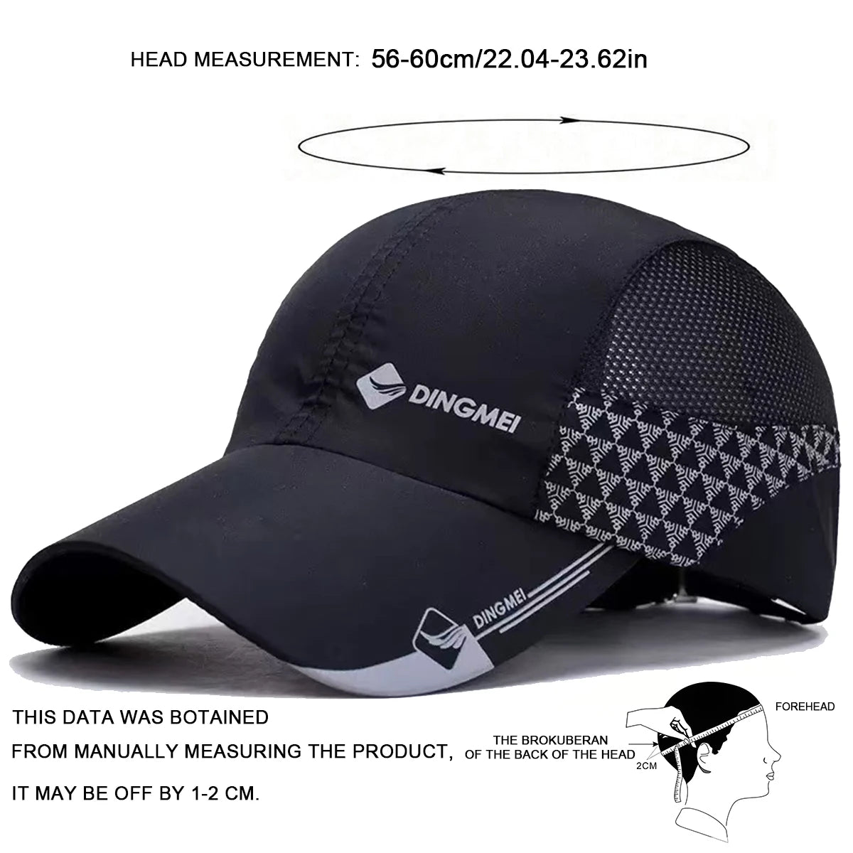 Unisex Dingmei Quick Drying Baseball Net Caps Spring and Summer