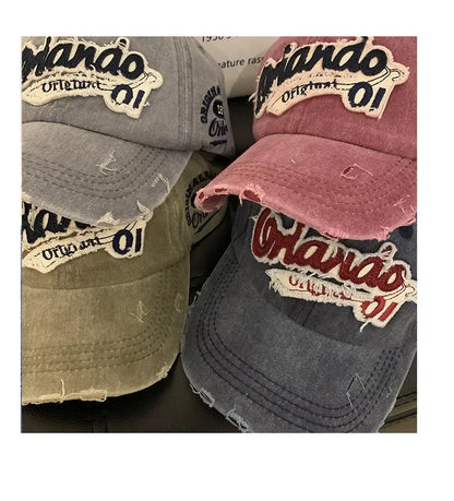 American Retro Old Baseball Cap Soft Top Big Head Circumference Showing Face Small Cap Outdoor Letter Embroidered Sun Hat