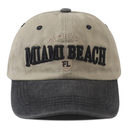 Miami Beach Letter Embroidered Baseball Cap Hip Hop