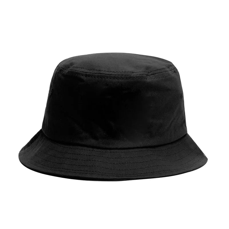 Solid Color Fisherman Hat Korean Trendy Hip Hop Bucket Hat Summer Flat Top Sun Cap Casual Outdoor