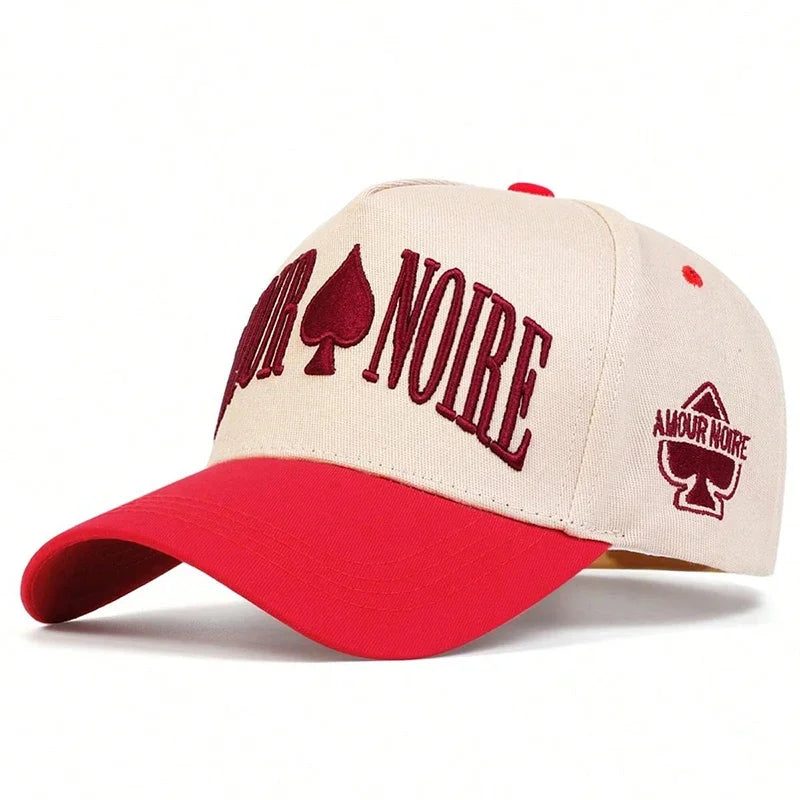 Unisex Amour Noire Spades Embroidery Baseball Caps Spring