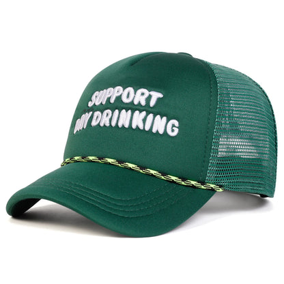Unisex Day Drinking Letter Embroidery Baseball Net Caps Spring Summer