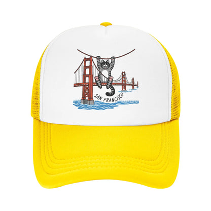 Men Ryan Gosling Cat Bridge Cap Casual Mesh Baseball Cap