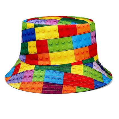 Personalized Building Block Puzzle Fisherman's Hat,  Foldable Stylish Bucket Hat, All-Season Bucket Hat
