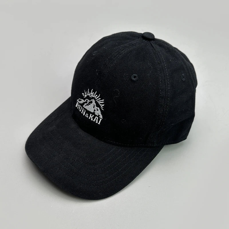 Korean Retro Mountain Embroidery Snapback Caps New Sunshade Baseball Hats Breathable Versatile Fashion