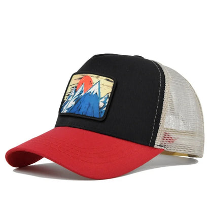 Letter Mesh Breathable Hat Women Men Embroidery Blocking Baseball Cap