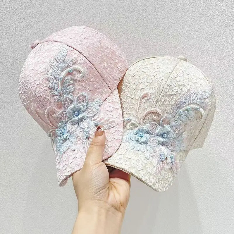 Spring And Summer Lace Appliqué Baseball Cap For Women