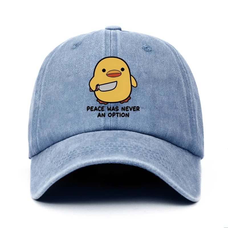 Yellow Duck Letter Printed Baseball Hat for Men and Women