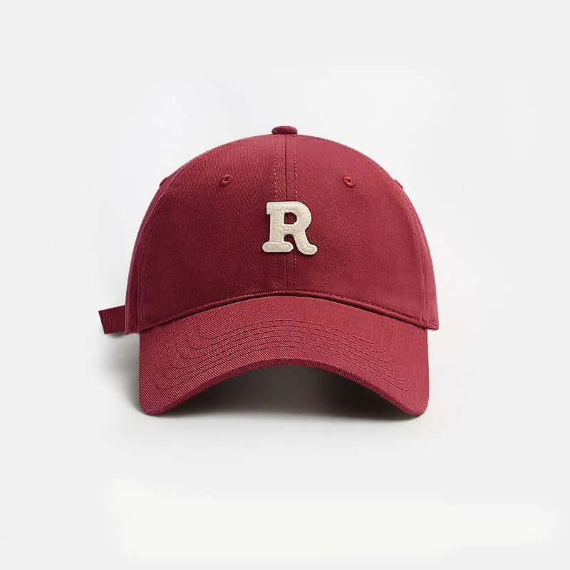 Vintage Letter Embroidered Baseball Cap Trendy Peaked Hat
