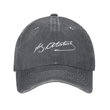 Mustafa Kemal Ataturk Signature Men Women Baseball Caps Turkey Distressed Denim Cap