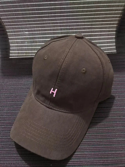 Soft Top Baseball Cap Embroidered Sporty Wide Brim Feminine Face Slimming Unisex
