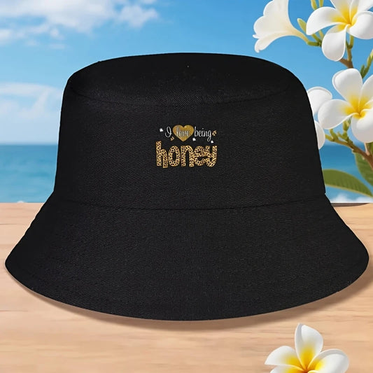 I Love Being Honey Leopard Plaid Grandma Gifts Mother'S Day Bucket Hat