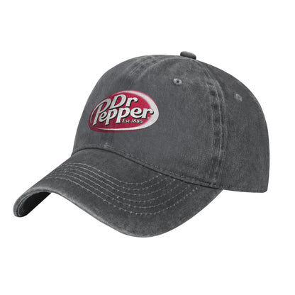 Dr Pepper Letter Baseball Cap Casual Distressed Washed Drink Baseball Hat for Men Women