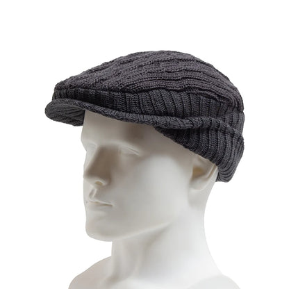 Men Women Knitted Hat With Earflaps Beret Autumn Winter Thickened Warm Berets