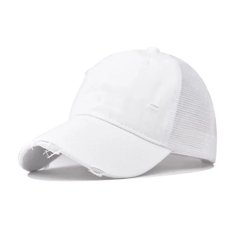 Cotton Washed Distressed Mesh Breathable Summer Baseball Cap