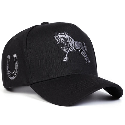 Unisex Horse Embroidery Baseball Caps Spring Autumn Outdoor Adjustable Casual Hats Sunscreen Hat Sports Cap
