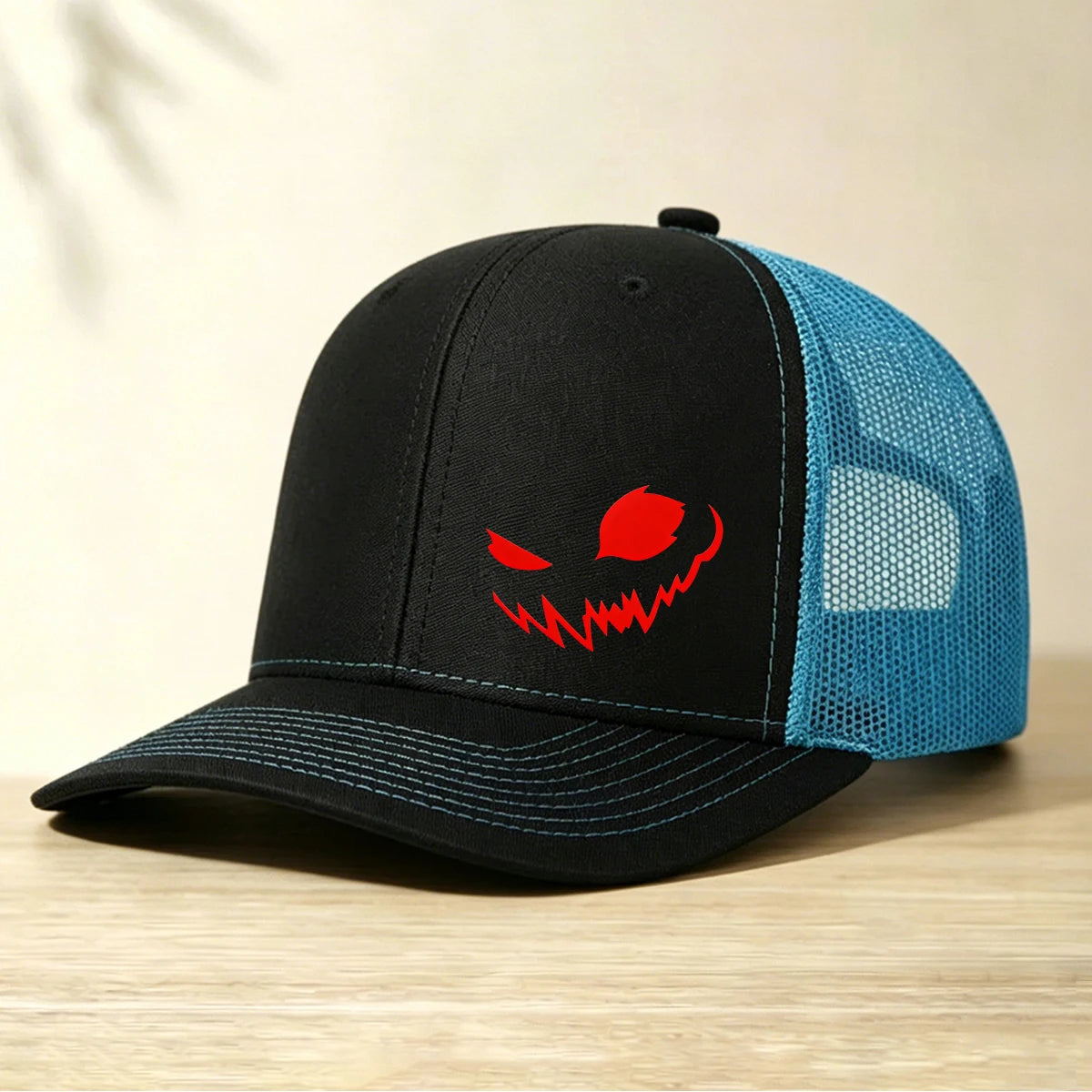 1PC Spooky Demon Smile Graphic Mesh Hat