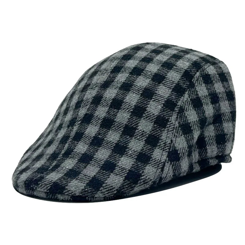 New Houndstooth Beret British Retro Forward Hat