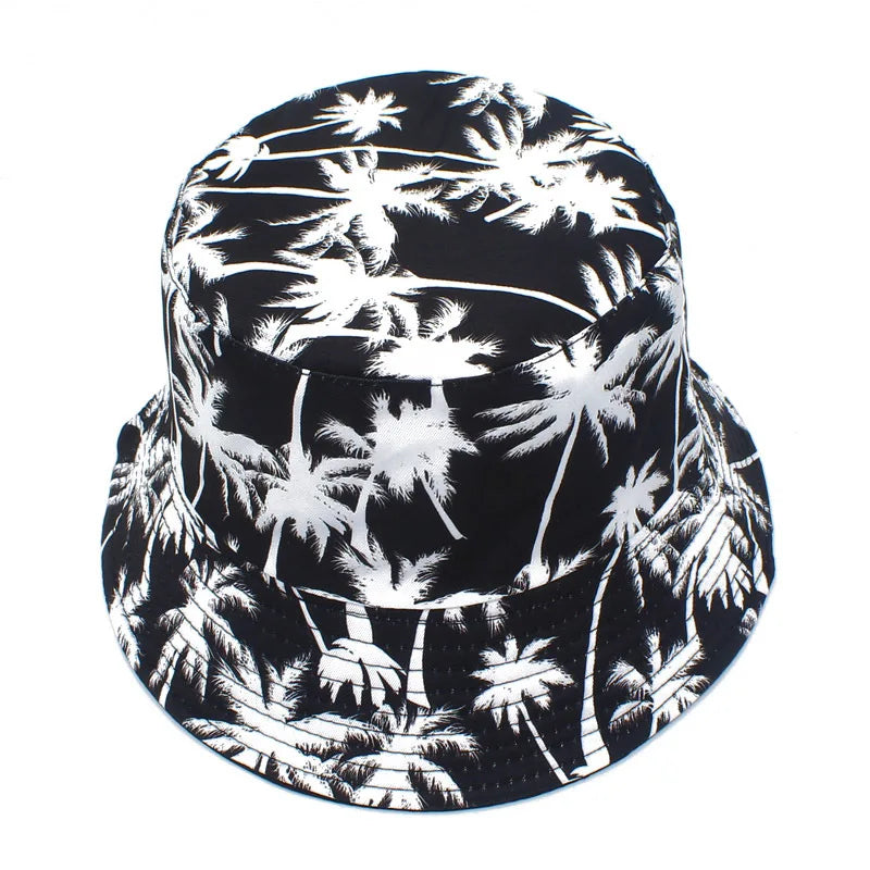 Hawaii Double-Sided Coconut Tree Fisherman Hat Men's and Women's