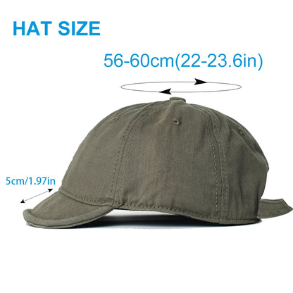 Vintage Short Brim Cotton Baseball Cap Men Women Dad Hat