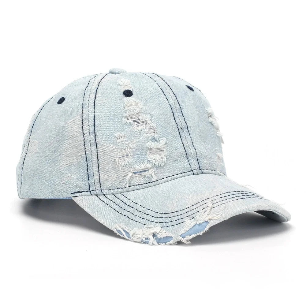 New American Style Ripped Denim Baseball Cap