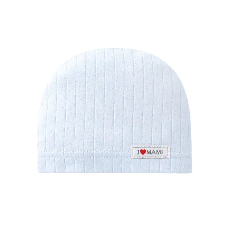 Soft Infant Beanies Caps Baby Hat Cartoon Bear Boneless Muslin Hat Newborn 0-3M