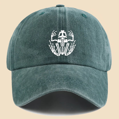 Skeleton Frog Printed Baseball Hat for Men and Women