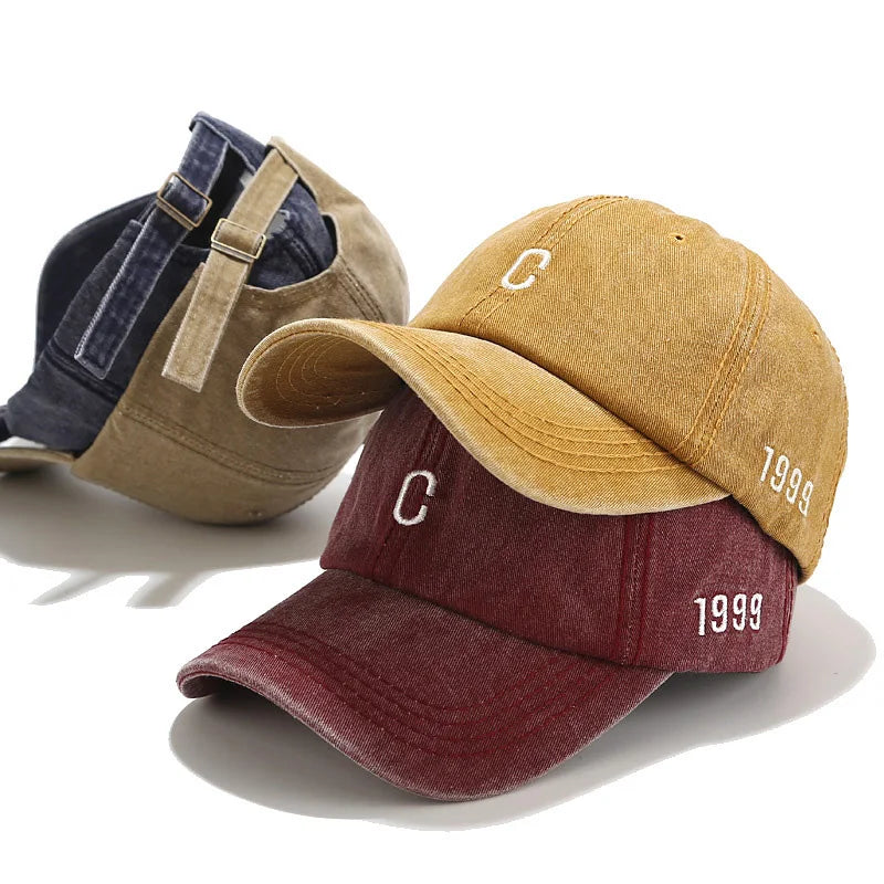 Letter C Embroidery Women Baseball Cap Solid Color Casual Peaked Caps