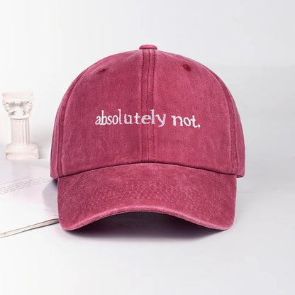 MLFO Absolutely Not Embroidered Washed Baseball Cap Lightweight Breathable and Adjustable Unisex Hat