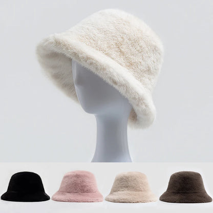 New Women Bucket Hat Faux Casual Fisherman Caps For Ladies