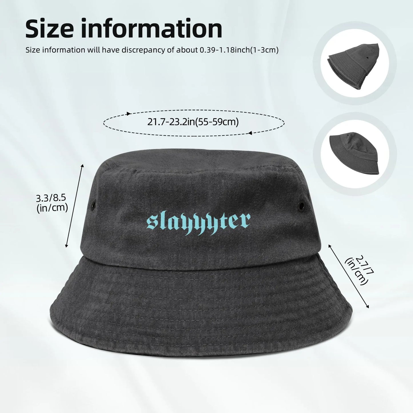 Unisex Distressed Cotton Bucket Hats