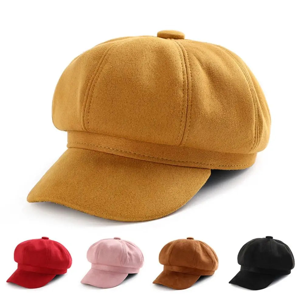Autumn Winter Outdoor Casual Suede Fabric Hats & Caps Fashion Solid Color