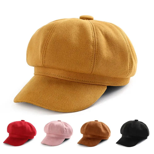 Autumn Winter Outdoor Casual Suede Fabric Hats & Caps Fashion Solid Color