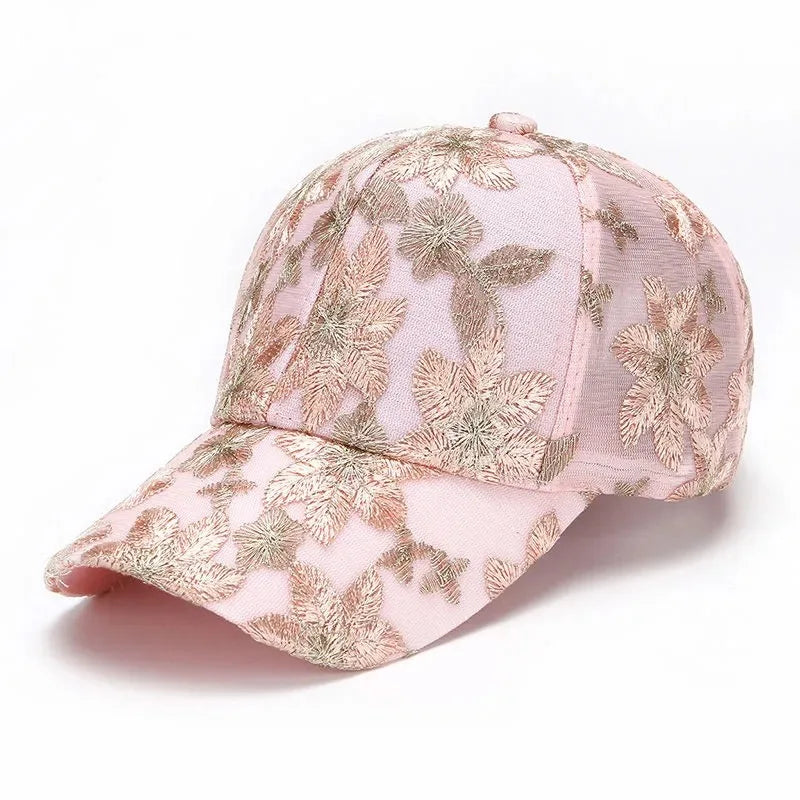 Summer Breathable Lace Floral Baseball Cap