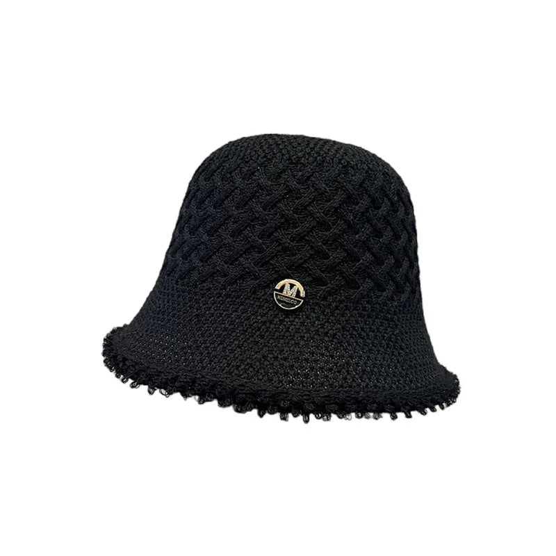Japanese Minimalist Fisherman Hat Women's New Hollow Basin Hat