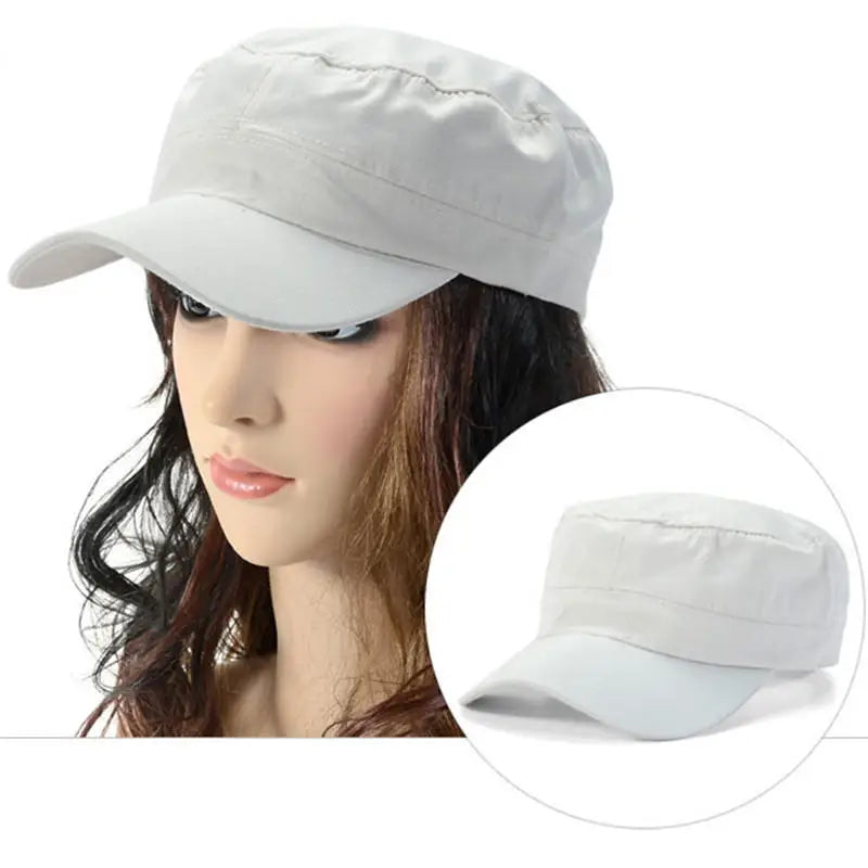 Solid Color Unisex Hats Simple Casual Sunshade Flat Top Hat