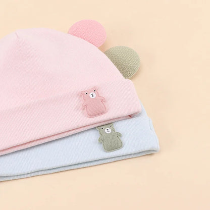 Cartoon Cute Solid Color Baby Beanies Spring Autumn Cotton Soft Head