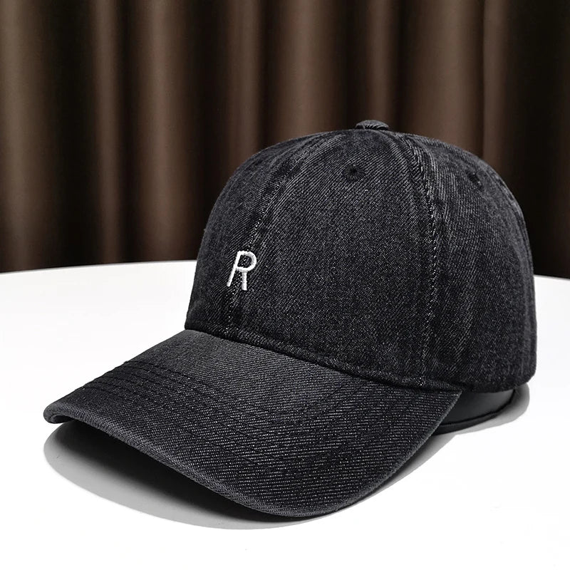Blue Cowboy Baseball Cap Men And Women Fall White British Visor