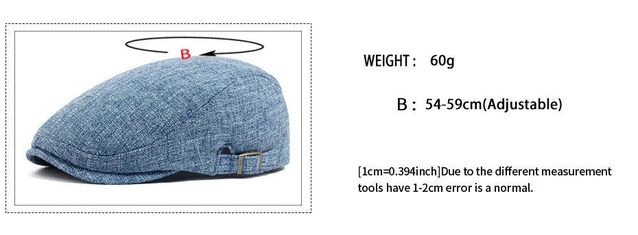 New Summer Thin Double Breasted Beret Fashion Men Vintage Visor Flat Cap