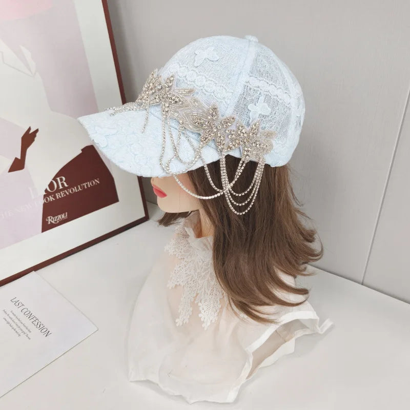 Lace Flower Baseball Caps For Women