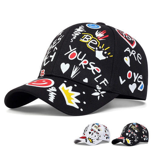 Letter Printing Graffiti Hip Hop Baseball Cap Fashion