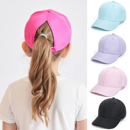 Fashion High Ponytail Kids Boy Hat Sun Hats Baseball Caps Baby Children Peaked Caps Hat