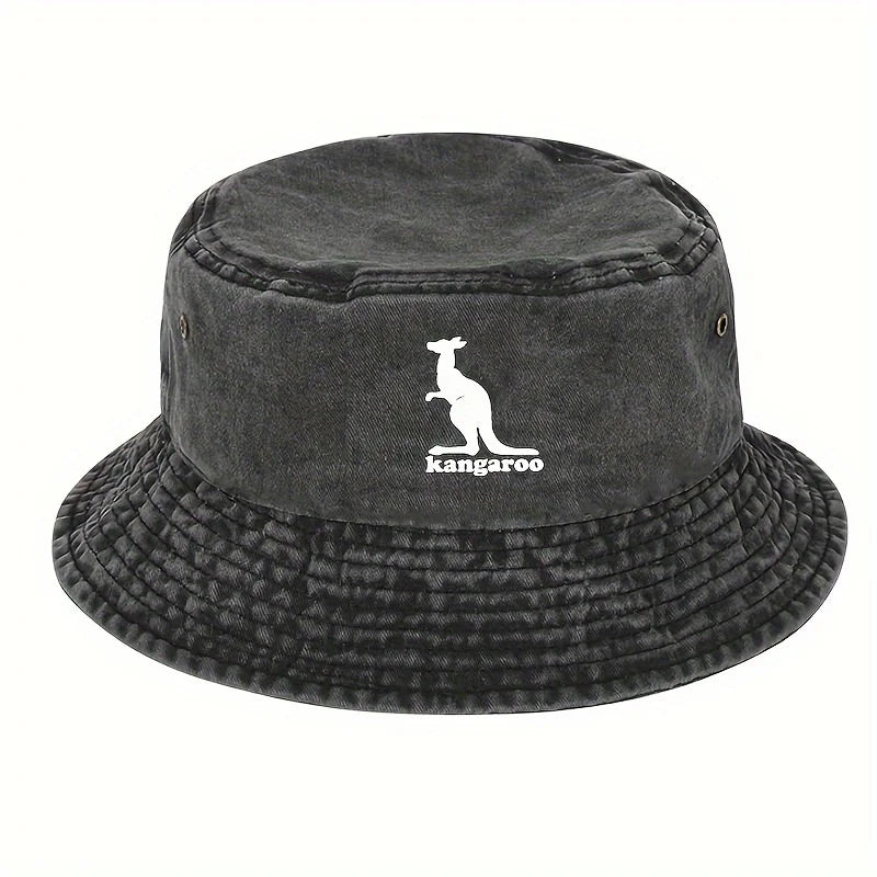 Creative Kangaroo Pattern Sunshade Bucket Hat Perfect For Travel And Outdoor Activities